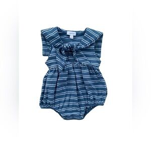 Angel Dear Size 3-6 Months Seashore Stripe Sailor Bubble Romper